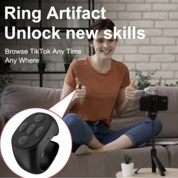TikTok Control Ring Kindle APP Page Turner Scrolling Ring Bluetooth Selfies Etc - Picture 5 of 7
